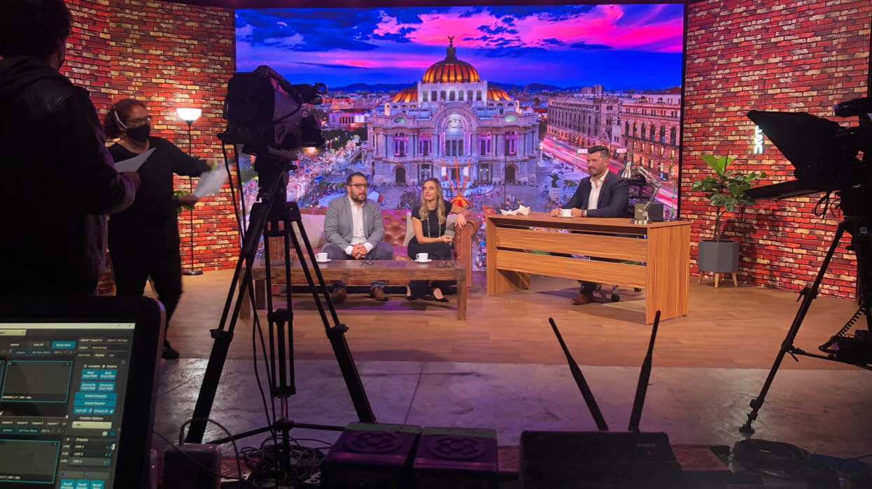 Local broadcast studio production in Mexico